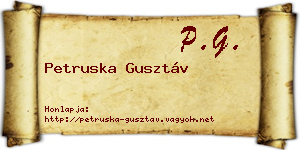 Petruska Gusztáv névjegykártya