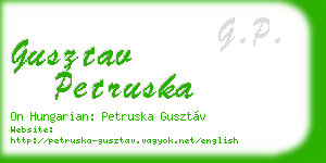 gusztav petruska business card